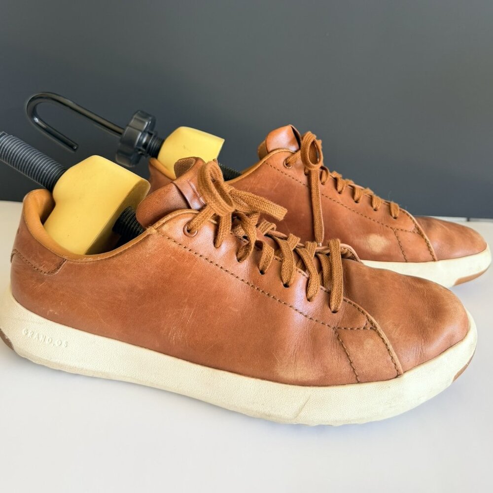 Cole Haan GrandPro Leather Sneakers Tan Brown Mens 9.5